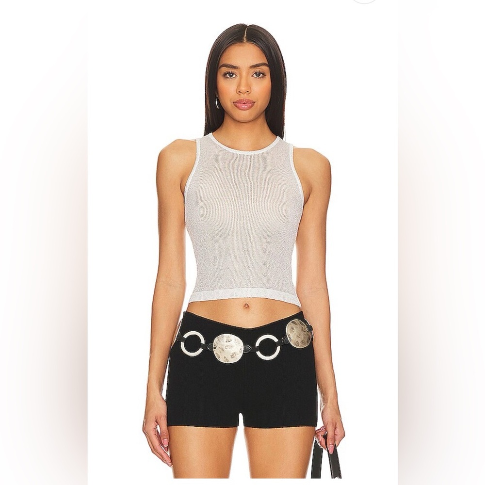 Superdown Rocky Racer Tank in Silver Metallic, size M